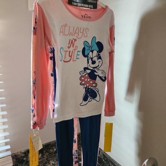 Set of 2 Pairs Disney Minnie Mouse 100% Cotton Sleepwear Set Size 8 Kids - Picture 8 of 10